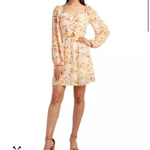 BCX Pastel Floral Cottage Long Sleeve Dress Size Medium